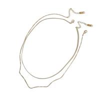 Halskette, 304 Edelstahl, 304 Edelstahl Karabinerverschluss, plattiert, Doppelschicht & für Frau, keine, Länge:ca. 45 cm, verkauft von PC