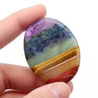 Naturstein Thumb Worry Stone, poliert, gemischte Farben, 45x35mm, verkauft von PC