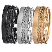 Stainless Steel Bangle, 304 Stainless Steel, multilayer & for man 55-65mm 