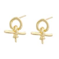 Brass Earring Drop Component, gold color plated, DIY, golden 1mm 