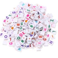 Acryl Alphabet Perlen, Quadrat, DIY & Emaille, keine, 4x9mm, 100PCs/Tasche, verkauft von Tasche