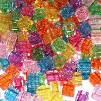 Acryl Alphabet Perlen, Quadrat, poliert, DIY, gemischte Farben, 6mm, 100PCs/Tasche, verkauft von Tasche