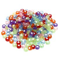 Enamel Acrylic Beads, Flat Round, DIY & transparent 