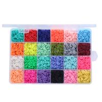 Rondelle Polymer Clay Perlen, Polymer Ton, rund, DIY, gemischte Farben, 6mm, ca. 4800PCs/Box, verkauft von Box