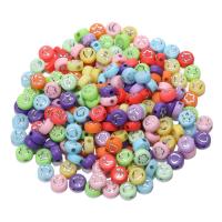 Schmelz Acryl Perlen, flache Runde, DIY & Emaille, gemischte Farben, 4x7mm, 100PCs/Tasche, verkauft von Tasche