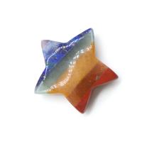 Décoration de pierre perles, pierre gemme, étoile, poli, couleurs mélangées, 30mm, Vendu par PC