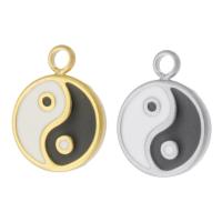 Stainless Steel Pendants, 304 Stainless Steel, epoxy gel, ying yang & Unisex Approx 1.5mm 