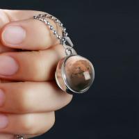 Zeit Gem Jewelry Halskette, Zinklegierung, mit Glas, rund, plattiert, Modeschmuck & unisex, keine, 20mm, Länge:60 cm, verkauft von PC