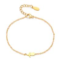 Stainless Steel Charm Bracelet, 304 Stainless Steel, Rose, gold color plated, Adjustable & fashion jewelry & for woman & enamel Approx 20-22 cm 