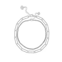 Bracelets En alliage de zinc, avec 1.96inch chaînes de rallonge, Placage de couleur argentée, 2 pièces & pour femme Environ 6.3 pouce, Vendu par fixé