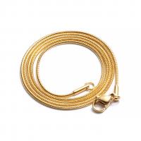 Halskette, 304 Edelstahl, Vakuum-Ionen-Beschichtung, unisex & verschiedene Größen vorhanden & Schlangekette, Goldfarbe, verkauft von PC