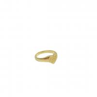 Палец кольцо-латунь, Латунь, Сердце, плакирован золотом, разный размер для выбора & с письмо узором & Женский, размер:6-8, продается PC