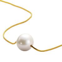 Collar de perlas de plástico, acero inoxidable 316L, con Perlas plásticas, con 1.96inch extender cadena, Esférico, Recubrimiento iónico al vacío, Joyería & para mujer, dorado, 6-7mm, longitud:aproximado 14.5 Inch, Vendido por UD
