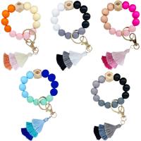 Silicone Key Chain, with Polyester & Zinc Alloy, polished, Unisex 