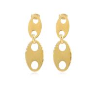 Titanium Steel Drop Earring, gold color plated, for woman 