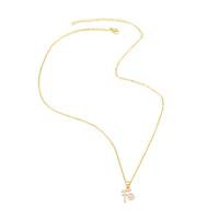 Cubic Zircon Micro Pave Brass Necklace, brass lobster clasp, micro pave cubic zirconia & for woman, golden cm 