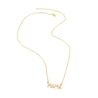 Cubic Zircon Micro Pave Brass Necklace, brass lobster clasp, micro pave cubic zirconia & for woman cm 