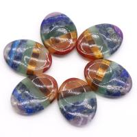 Natural Stone Thumb Worry Stone, polished, mixed colors 