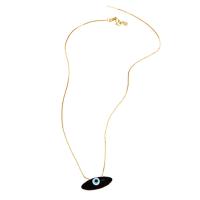 Evil Eye Jewelry Necklace, Brass, brass lobster clasp, for woman & enamel cm 