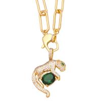 Cubic Zircon Micro Pave Brass Necklace, gold color plated & micro pave cubic zirconia, mixed colors .7 Inch 