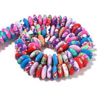 Rondelle Polymer Clay Beads, argile de polymère, DIY, 10mm Environ 2.5mm Environ 9.84 pouce, Environ Vendu par brin