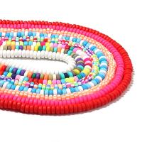 Rondelle Polymer Clay Beads, argile de polymère, DIY, plus de couleurs à choisir, 7mm Environ 15.75 pouce, Environ Vendu par brin