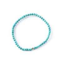 Turquoise Bracelets, with 14K Gold Coated Copper, fashion jewelry & for woman, 3mm Approx 5.51-6.29 Inch 