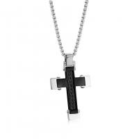 Stainless Steel Jewelry Necklace, 304 Stainless Steel, Cross, plated, fashion jewelry cm 
