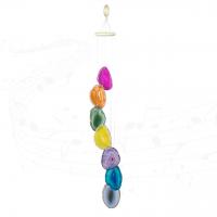 Agate Windbell, with Zinc Alloy, natural, mixed colors 