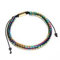 Hematite Bracelets, with Polyester Cord, Unisex & anti-fatigue 