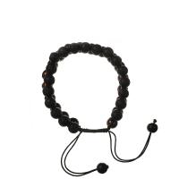 Gemstone Hematite Bracelets, with Natural Stone & Polyester Cord, Unisex & anti-fatigue Approx 21 cm 