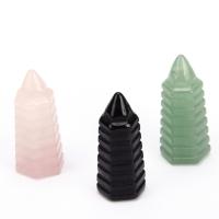 Gemstone ювелирные изделия Кулон, Природный камень, Башня, резной, различные материалы для выбора & Мужская, Много цветов для выбора продается PC