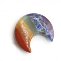 Décoration de pierre perles, pierre gemme, lune, poli, Patchwork, couleurs mélangées Vendu par PC