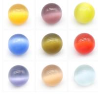 Cats Eye Beads, Round, polished, random style & DIY & no hole, mixed colors, 20mm 