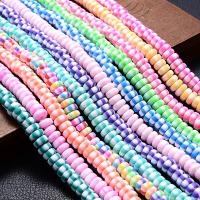 Rondelle Polymer Clay Perlen, Polymer Ton, DIY, farbenfroh, 4x7mm, Länge:ca. 15 ZollInch, verkauft von Strang