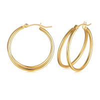 Stainless Steel Hoop Earring, 304 Stainless Steel, Vacuum Ion Plating, fashion jewelry & for woman & , golden 
