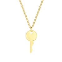 Stainless Steel Sweater Chain Necklace, 304 Stainless Steel, with 1.97inch extender chain, Key, Vacuum Ion Plating, fashion jewelry & for woman, golden Approx 14.96 Inch 