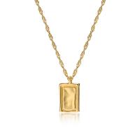 Stainless Steel Jewelry Necklace, 304 Stainless Steel, with 1.97inch extender chain, 18K gold plated, fashion jewelry & for woman, golden Approx 15.7 Inch 