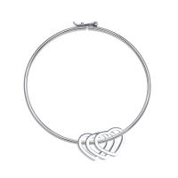 Stainless Steel Bangle, 304 Stainless Steel, Heart, fashion jewelry & for woman, original color Inner Approx 69mm 