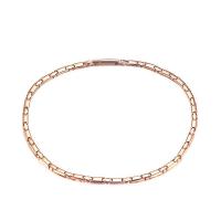 Titanium Necklace, polished, fashion jewelry & for man, rose gold color Approx 20.67 Inch 