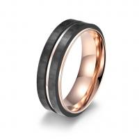 304 Stainless Steel Finger Ring, with Carbon Fibre, Round, plated, fashion jewelry & for man 