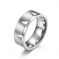 Titanium Steel Finger Ring, Round, silver color plated, fashion jewelry & for man, silver color, 8mm 