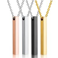 Stainless Steel Jewelry Necklace, 304 Stainless Steel, Rectangle, Vacuum Ion Plating, Unisex & oval chain Approx 19.6 Inch 