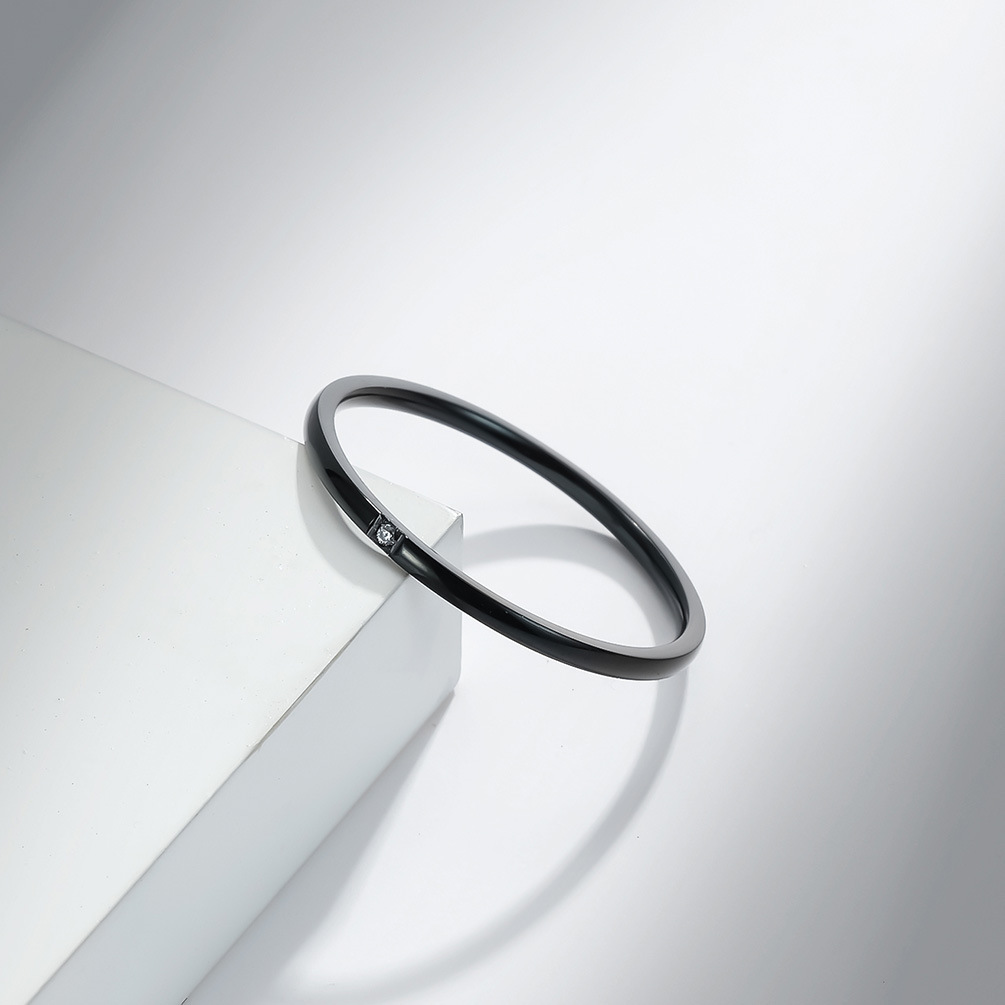 立方のジルコニア ステンレス鋼指のリング, 304ステンレススチール, 真空イオンプレーティング, 異なるサイズの選択 & マイクロパヴェジルコニア & 女性用, 無色, 1mm, サイズ:5-10, 売り手 パソコン