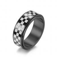 Enamel Stainless Steel Finger Ring, 304 Stainless Steel, Vacuum Ion Plating, Unisex 8mm, US Ring 
