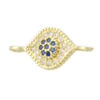 Cubic Zirconia Micro Pave Brass Connector, gold color plated, micro pave cubic zirconia Approx 1mm 