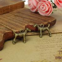 Pendentifs animaux en alliage de zinc, chien, Placage, couleur bronze antique Vendu par PC