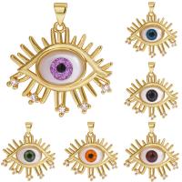 Fashion Evil Eye Pendant, Brass, with Shell, plated 