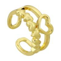 Латунь Манжеты палец кольцо, плакирован золотом, ювелирные изделия моды & Женский, Золотой, 11mm, размер:7, продается PC