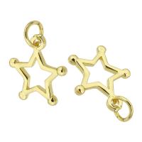 Brass Star Pendants, laiton, Placage de couleur d'or, bijoux de mode & DIY, doré Environ 3mm, Vendu par PC